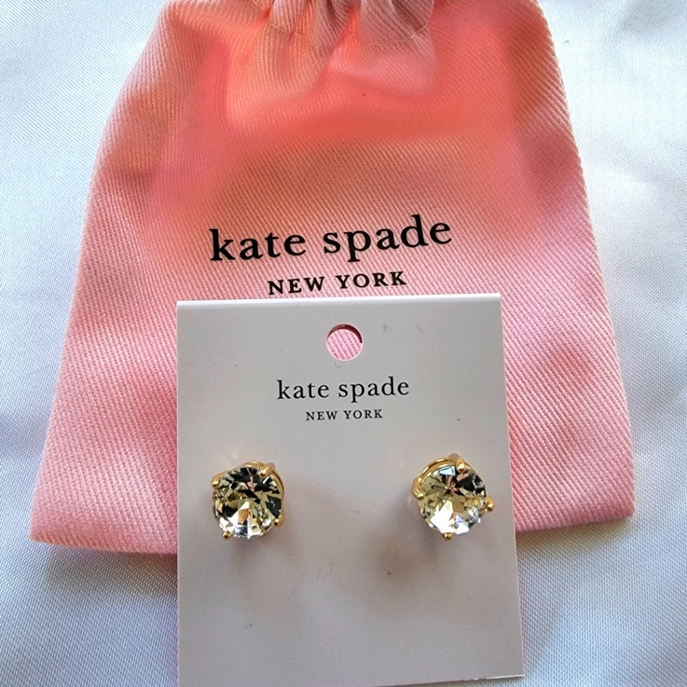 Kate Spade Gumdrop Crystal Clear Round Stud earrings NEW!